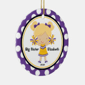 Cute Cheerleader Big Sister Kerstornament Keramisch Ornament (Rechts)