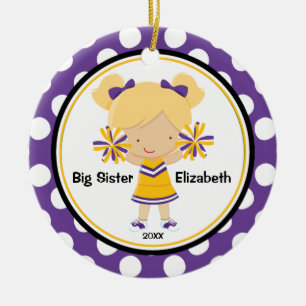 Cute Cheerleader Big Sister Kerstornament Keramisch Ornament