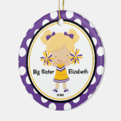 Cute Cheerleader Big Sister Kerstornament Keramisch Ornament (Links)