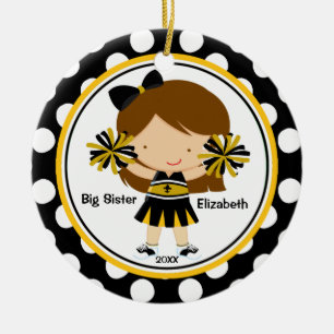 Cute Cheerleader Big Sister Kerstornament Keramisch Ornament