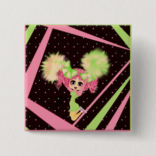 Cute Cheerleader-cadeaus gepersonaliseerd Vierkante Button 5,1 Cm