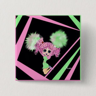 Cute Cheerleader-cadeaus gepersonaliseerd Vierkante Button 5,1 Cm