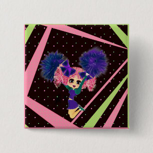 Cute Cheerleader-cadeaus gepersonaliseerd Vierkante Button 5,1 Cm