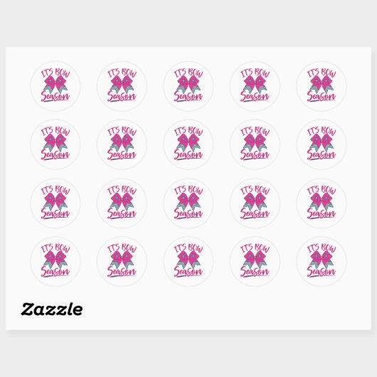 Cute Cheerleader Coquette Bow Cheer Season Ronde Sticker (Vel)