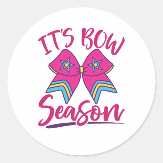 Cute Cheerleader Coquette Bow Cheer Season Ronde Sticker (Voorkant)