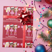 Cute Cheerleader Custom Red Christmas Cadeaupapier