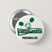 Cute Cheerleader | DIY-naam | Donkergroen Ronde Button 5,7 Cm (Voorkant /achterkant)