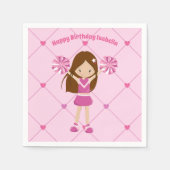 Cute Cheerleader Kinder Custom Pink Birthday Party Servet (Voorkant)