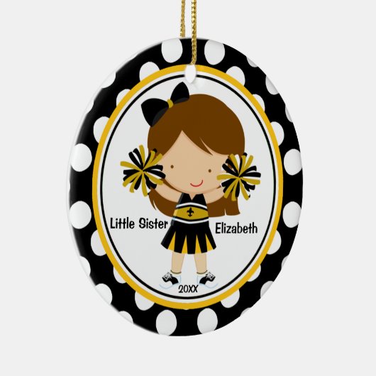 Cute Cheerleader Little Sister kerst Ornament (Rechts)