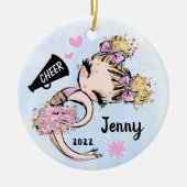 Cute Cheerleader Ornament Pink Blonde Hair (Voorkant)