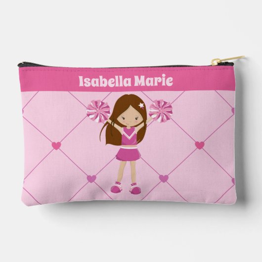 Cute Cheerleader Pink Hearts Personalized Cheer Etui (Achterkant)