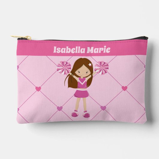 Cute Cheerleader Pink Hearts Personalized Cheer Etui (Voorkant)