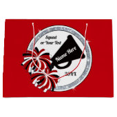 Cute Cheerleading Gift Bags, rood, wit en zwart Groot Cadeauzakje (Voorkant)