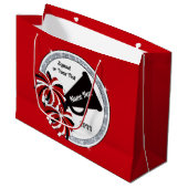 Cute Cheerleading Gift Bags, rood, wit en zwart Groot Cadeauzakje (Voorkant Gekanteld)