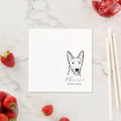 Cute Cheers Pet Face Drawing Dog Sketch Wedding Servet (Insitu)