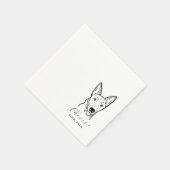 Cute Cheers Pet Face Drawing Dog Sketch Wedding Servet (Hoek)