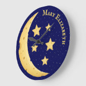 Cute Cheese Moon & Stars Persoonlijke hemels Grote Klok (Hoek)