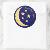 Cute Cheese Moon & Stars Persoonlijke hemels Ronde Sticker (Tas)