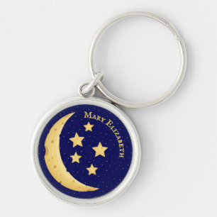 Cute Cheese Moon & Stars Persoonlijke hemels Sleutelhanger