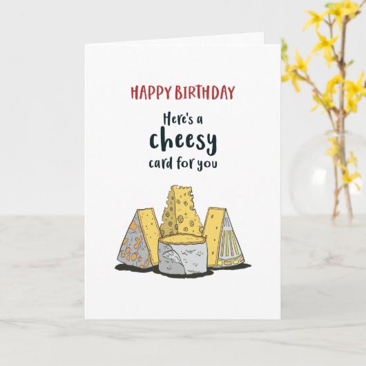 Cute Cheese Pun Funny Cheesy Birthday Kaart (Gele Bloem)