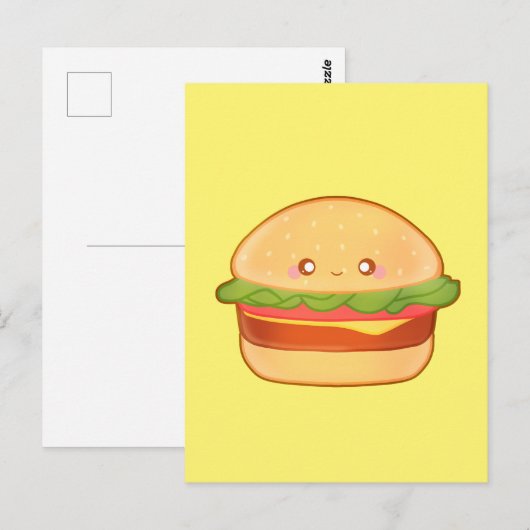 Cute Cheeseburger Briefkaart (Voorkant / Achterkant)