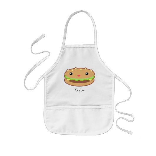 Cute Cheeseburger Cartoon Kinder Schort (Voorkant)