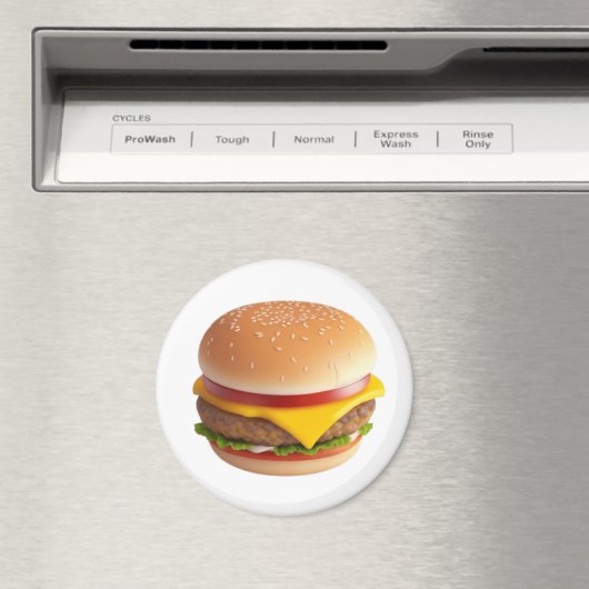 Cute Cheeseburger Cartoon Magneet (Insitu (Vaatwasser))