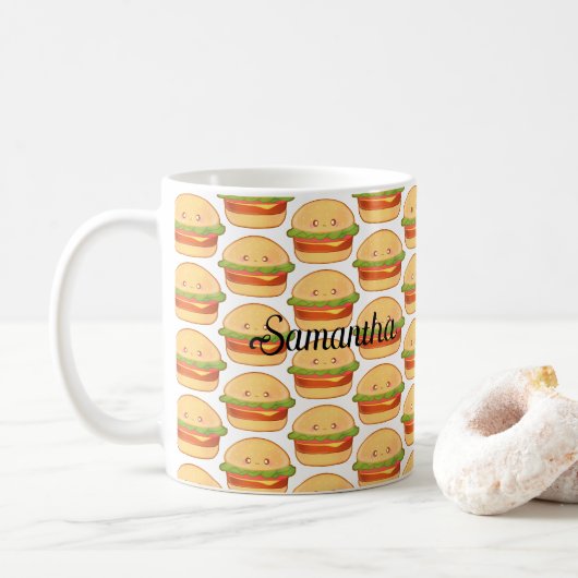 Cute Cheeseburger Koffiemok (Met donut)