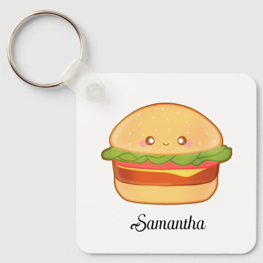 Cute Cheeseburger Sleutelhanger (Voorkant)