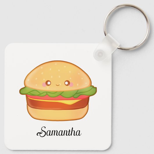 Cute Cheeseburger Sleutelhanger (Achterkant)