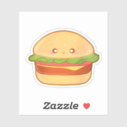Cute Cheeseburger Sticker (Vel)