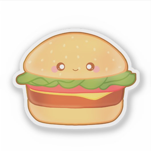 Cute Cheeseburger Sticker (Voorkant)
