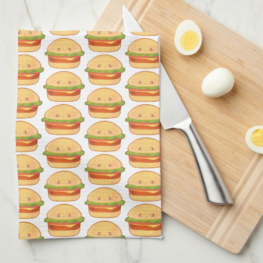 Cute Cheeseburger Theedoek (Quarter Fold)