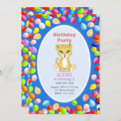 Cute Cheetah & Balloons 5e verjaardag Kaart (Voorkant / Achterkant)