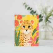 Cute Cheetah Briefkaart (Staand voorkant)