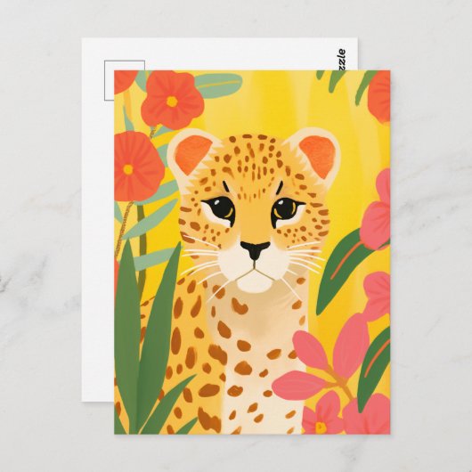 Cute Cheetah Briefkaart (Voorkant / Achterkant)