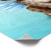 Cute Cheetah Cub met Fairy Wings op Blue Poster (Hoek)