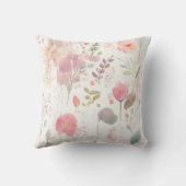 Cute Cheetah Cub Pastel Waterverf Spring Flowers Kussen (Achterkant)