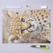 Cute Cheetah Cub Wild Cat Waterverf Tissuepapier (Craft)