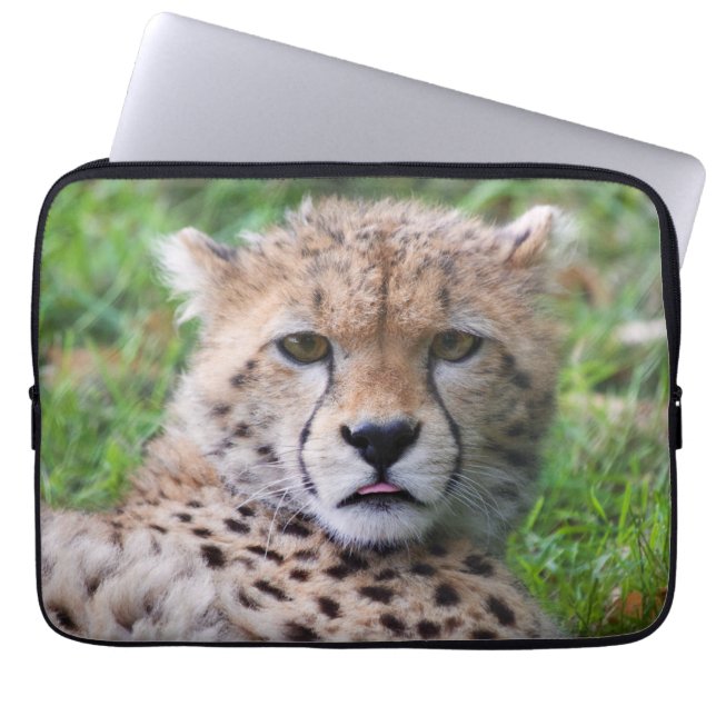 Cute Cheetah-laptophoes Laptop Sleeve (Voorkant)