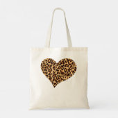 Cute Cheetah Leopard Print Heart Tote Bag (Achterkant)
