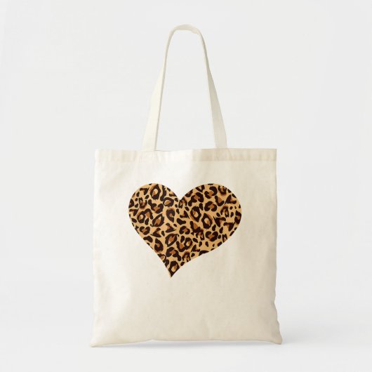 Cute Cheetah Leopard Print Heart Tote Bag (Voorkant)