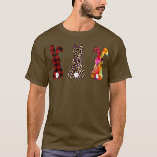 Cute Cheetah Leopard Red Buffalo Pset Bunny Easte T-shirt