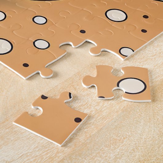 Cute Cheetah met hart voor liefde en valentijn Legpuzzel (Zijkant)