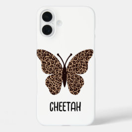 cute cheetah print butterfly iPhone 16 plus hoesje