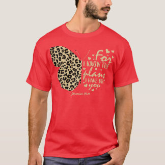 Cute Cheetah Print Butterfly Christelijk Religies  T-shirt