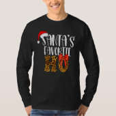 Cute Cheetah Santa's Favorite Ho Christmas Women T-shirt (Voorkant)