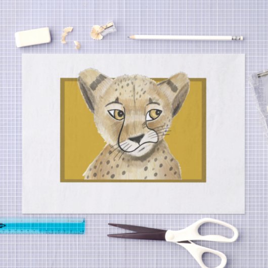 Cute cheetah tissuepapier (Craft)