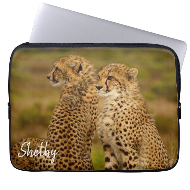 Cute Cheetahs-laptophoes Laptop Sleeve (Voorkant)