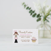 Cute Chef Bakery Cupcake Visitekaartje (Staand voorkant)